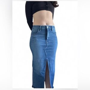 Good American Blue Denim Skirt